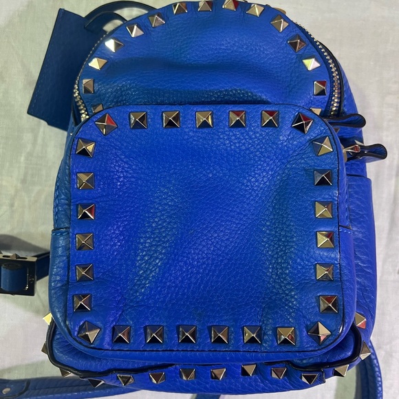 Valentino Mini Backpack in Azure Blue Leather - Picture 4 of 8